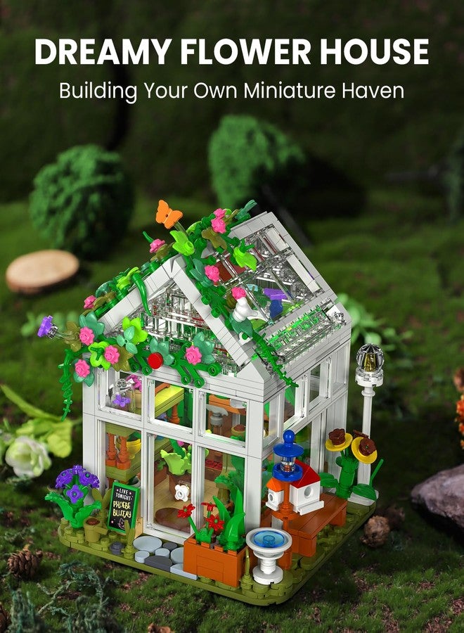 GEVINST Flower House Set for Adults Building Sets with Led Light, for Home Display Decoration, Greenhouse Model Kit, Xmas Gifts for Adults Teens Girls Friends Ages 8+ (779 Pieces) - Image 5